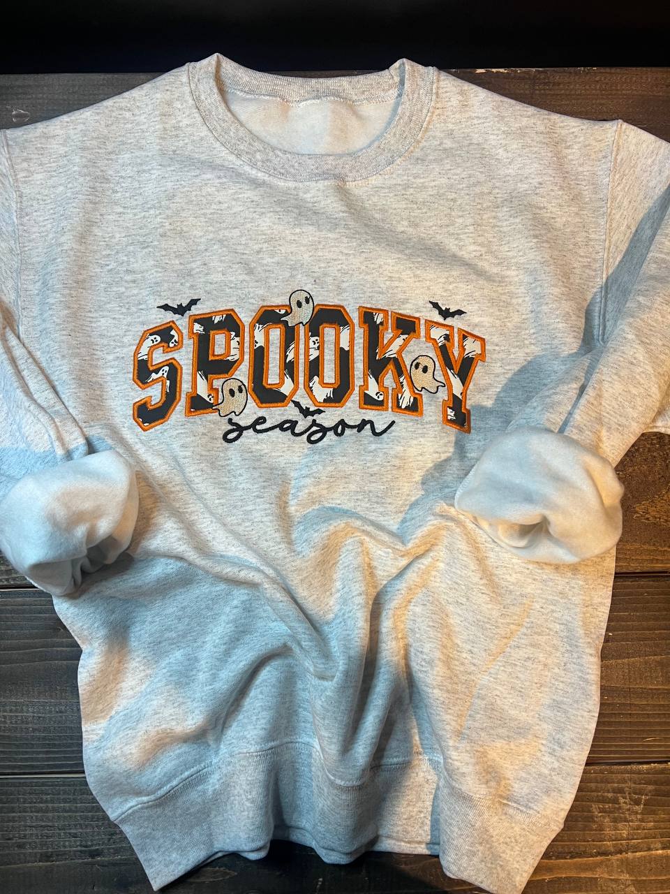 Spooky Season Ghost Embroidered Sweatshirt
