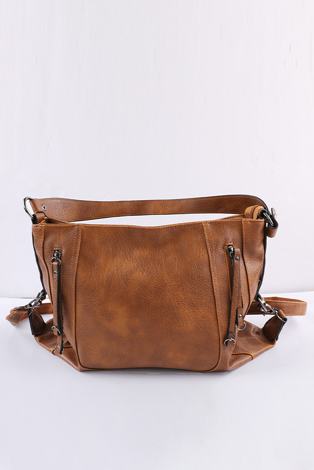 Brown Faux Leather Handbag