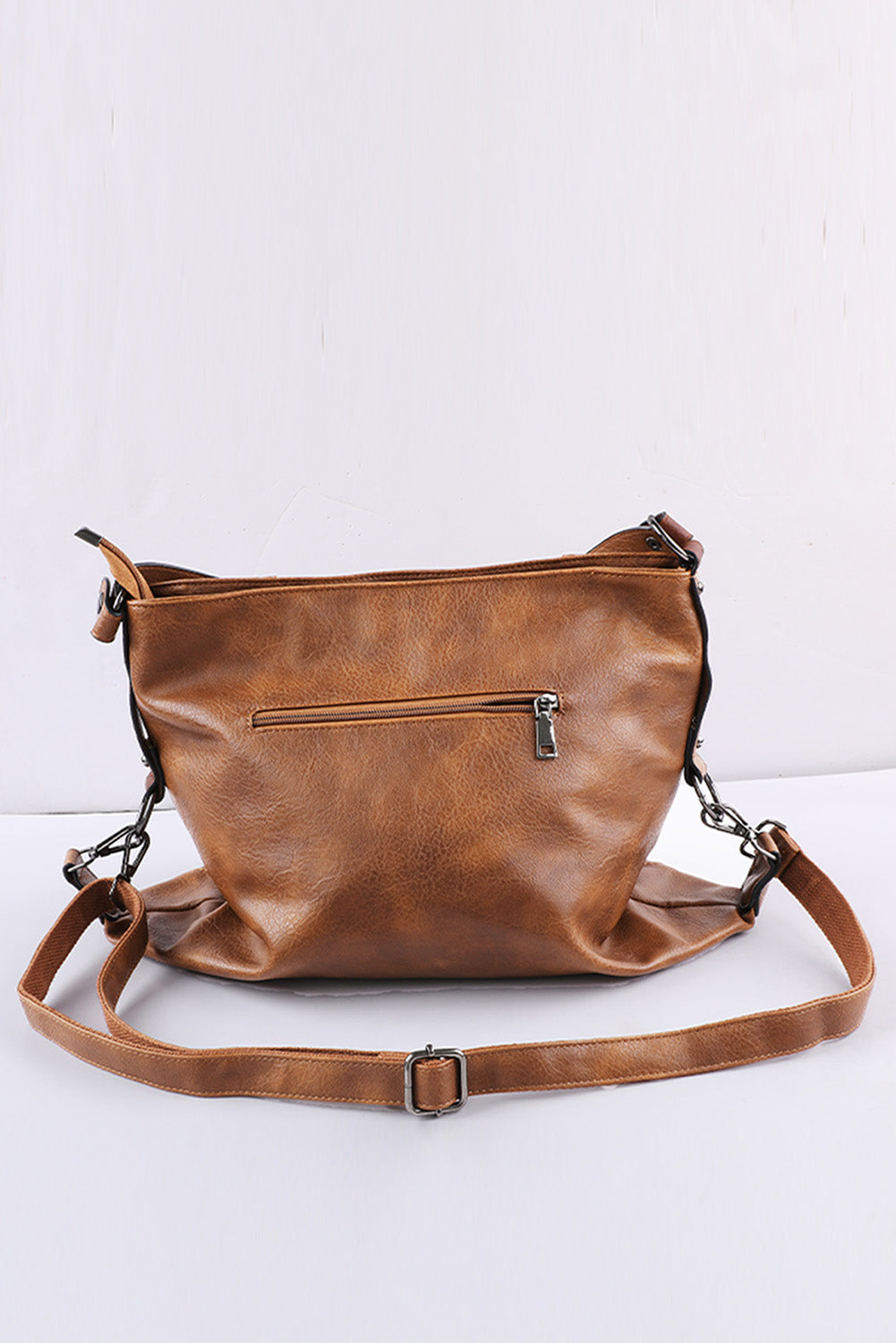 Brown Faux Leather Handbag