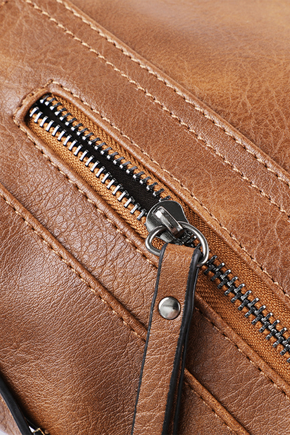 Brown Faux Leather Handbag
