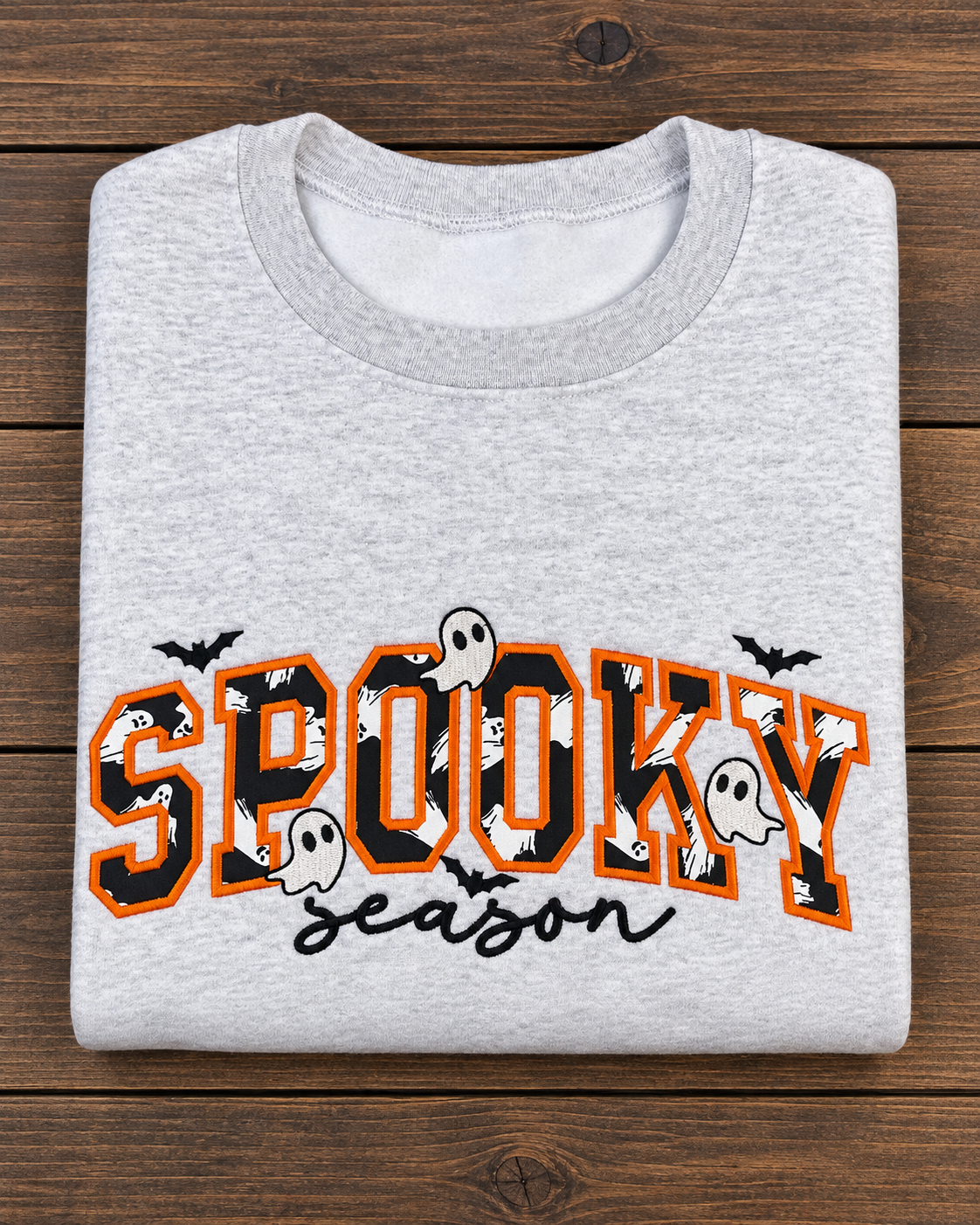 Spooky Season Ghost Embroidered Sweatshirt