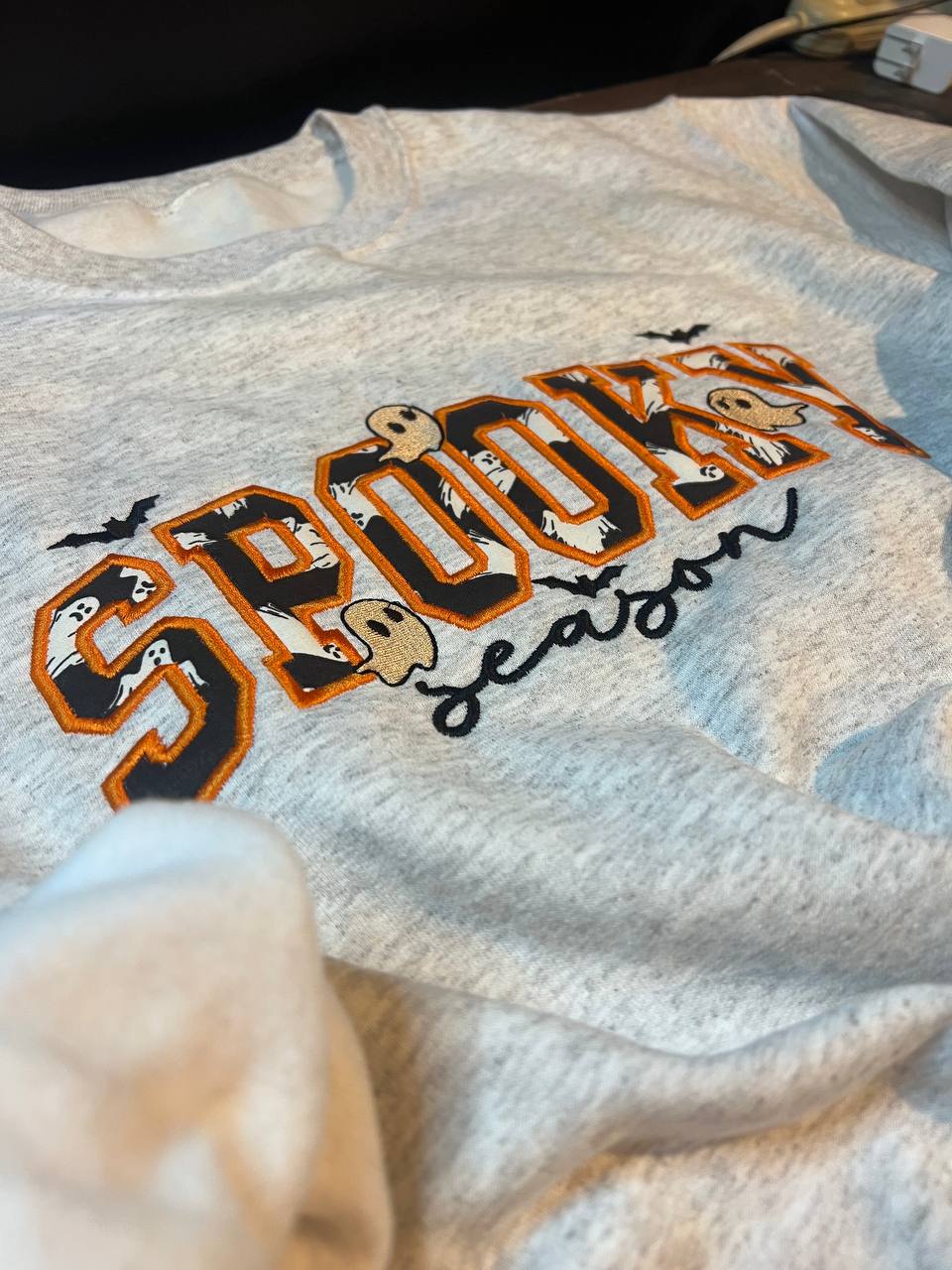 Spooky Season Ghost Embroidered Sweatshirt